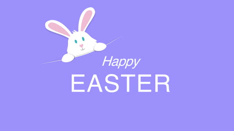 feliz texto de pascua y conejo sobre fondo morado 4