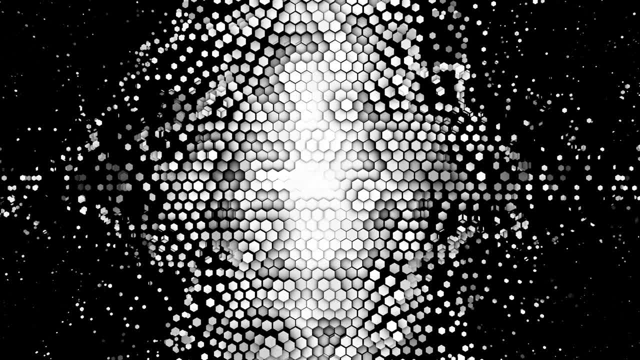 animación hexagonal abstracta patrón multicolor concepto suave de 4k