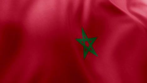 realistic waving flag of morocco, red field with green interlaced pentagram (seal of solomon). north african kingdom symbol, rabat, patriotism, morocco