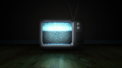 정적 으로 된 구식 tv
