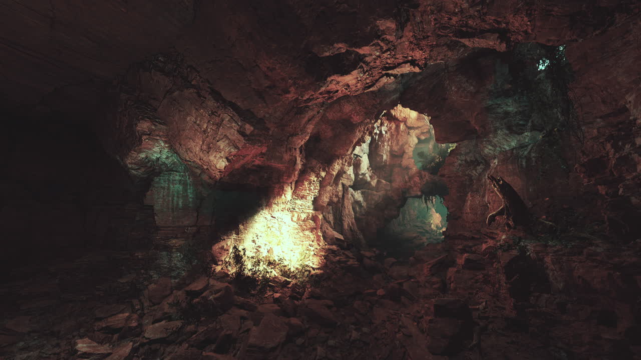 explorando una cueva oscura y misteriosa