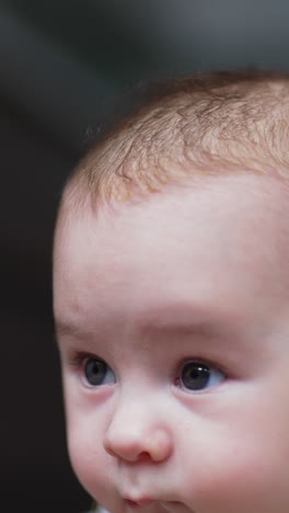 small tiny happy newborn baby. small cute portrait little boy. vertical video