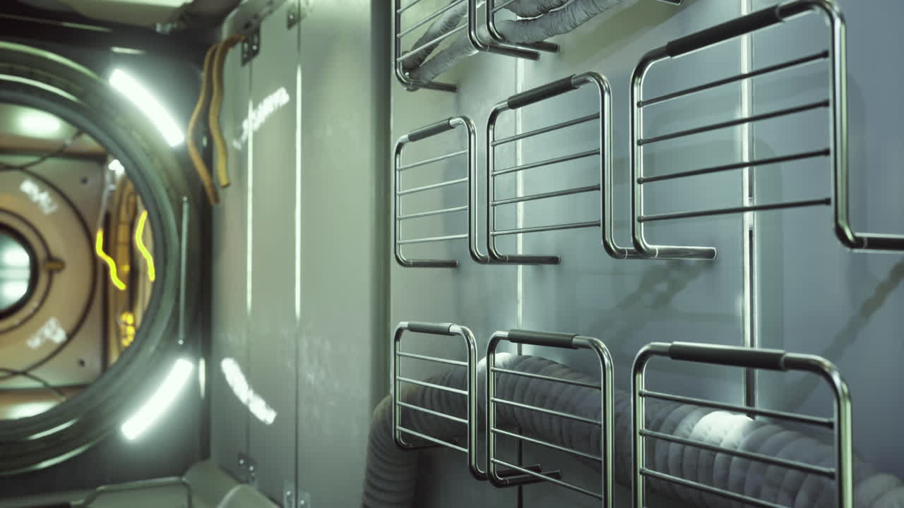 Exploration within a futuristic habitat filled with sleek technology