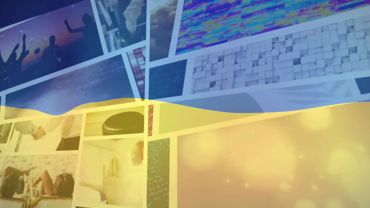 다른 비디오 위에 우크라이나의 발의 애니메이션