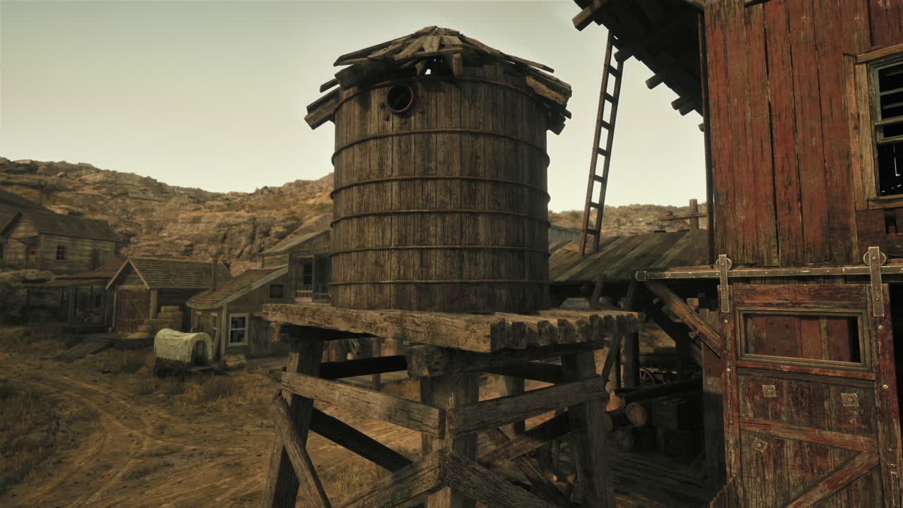 una vista de una vieja ciudad occidental