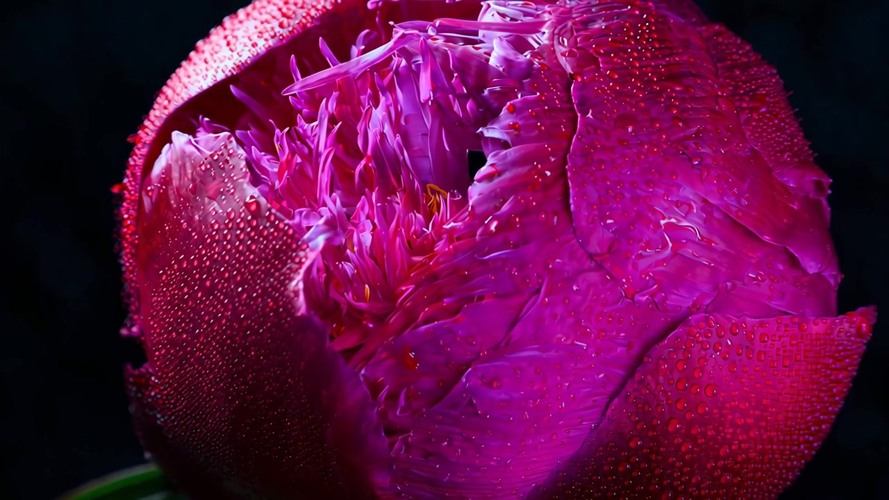 Selang Waktu Mekarnya Bunga Peony Merah Muda yang Cerah