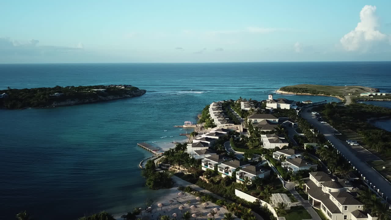 열대 섬 휴양지 의 공중 사진