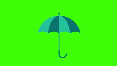 umbrella icon pops up on the green screen. the concept of real estate insurance