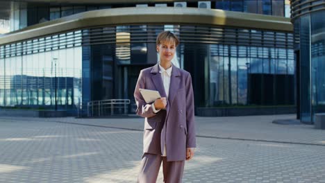 business woman in city