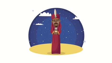 animación de navidad con el rey mágico