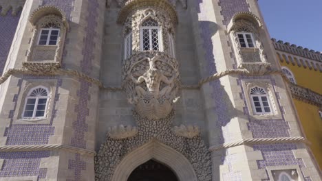 view of historic hall of pena palace in portugal on a winter sunny day