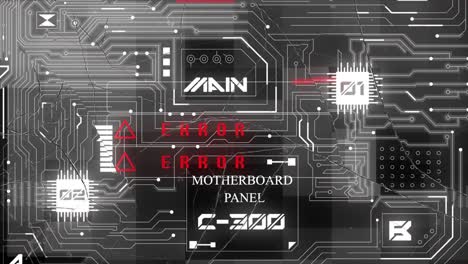 Motherboard-Panel-Mit-Elektronischer-Schaltung-Und-Zerbrochenem-Glas