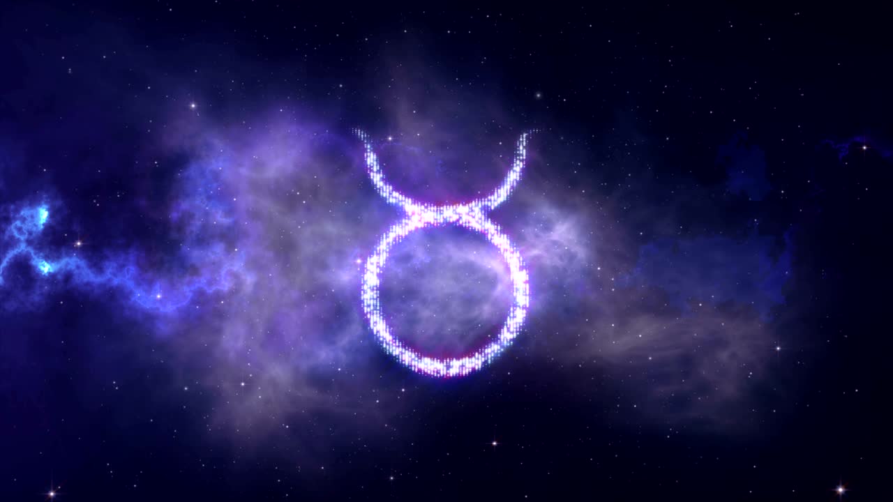 signo del zodiaco toro formándose a partir de las estrellas con fondo espacial