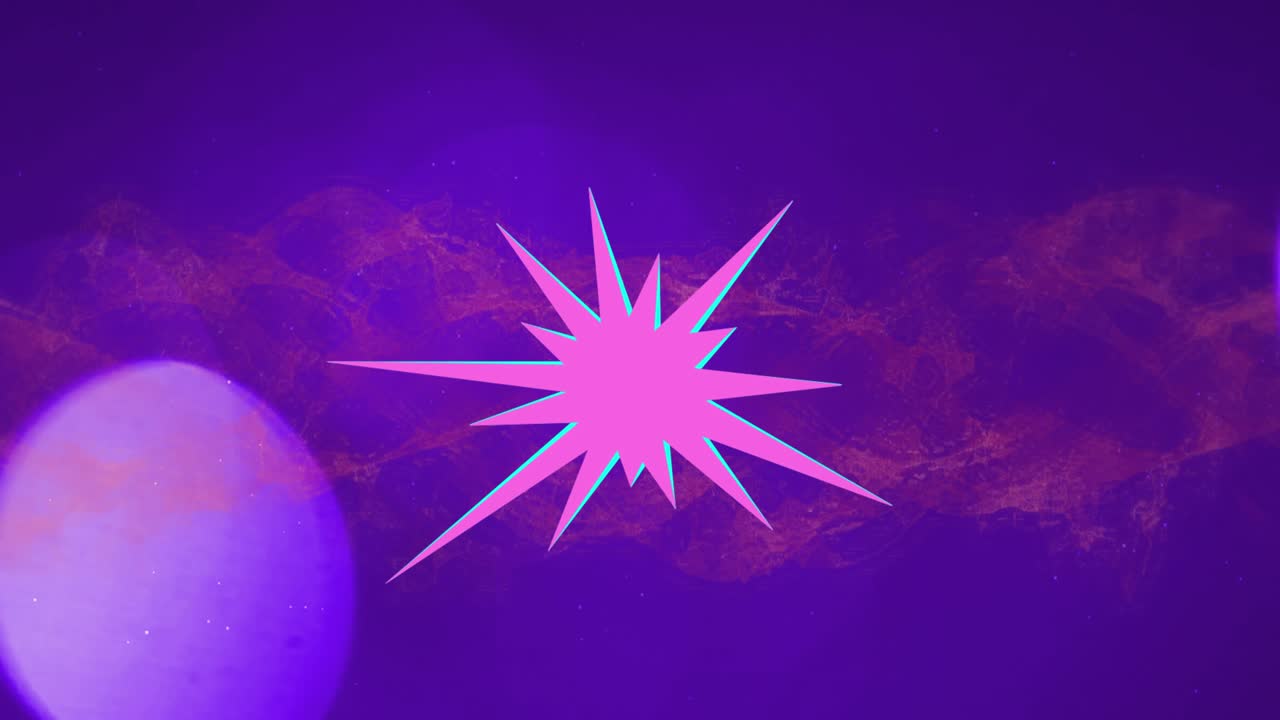 Animazione di forme e punti luce su sfondo blu