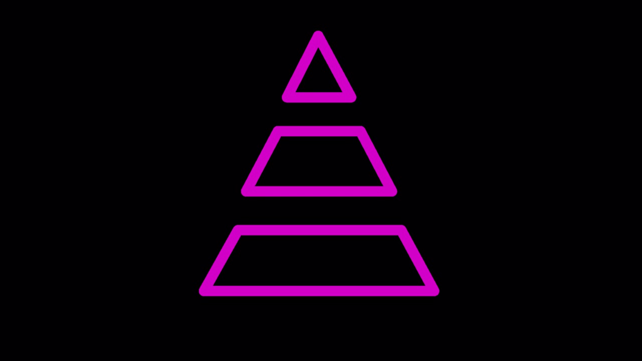Animated Magenta Pyramid Icon with Connecting Data Points