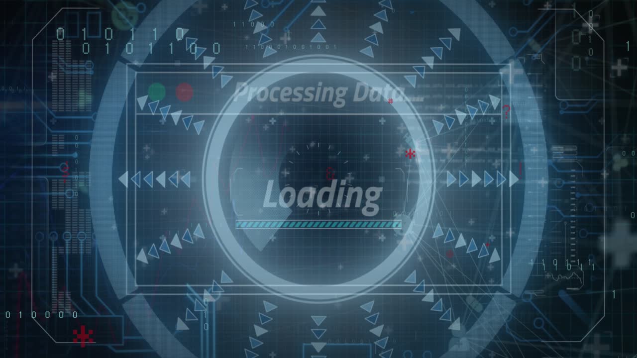 Animation der Datenverarbeitung vor schwarzem Hintergrund