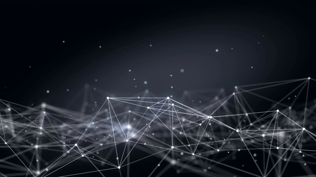 Looped Futuristic Technology Molecular Abstract Plexus Background. Network Connections. Futuristic Glowing Network Seamless Loop