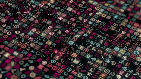 abstract pattern of colorful digital icons