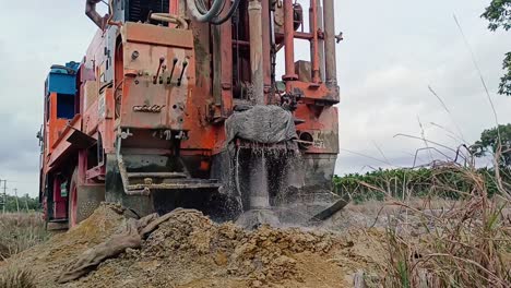 close up of borewell drilling in rural india