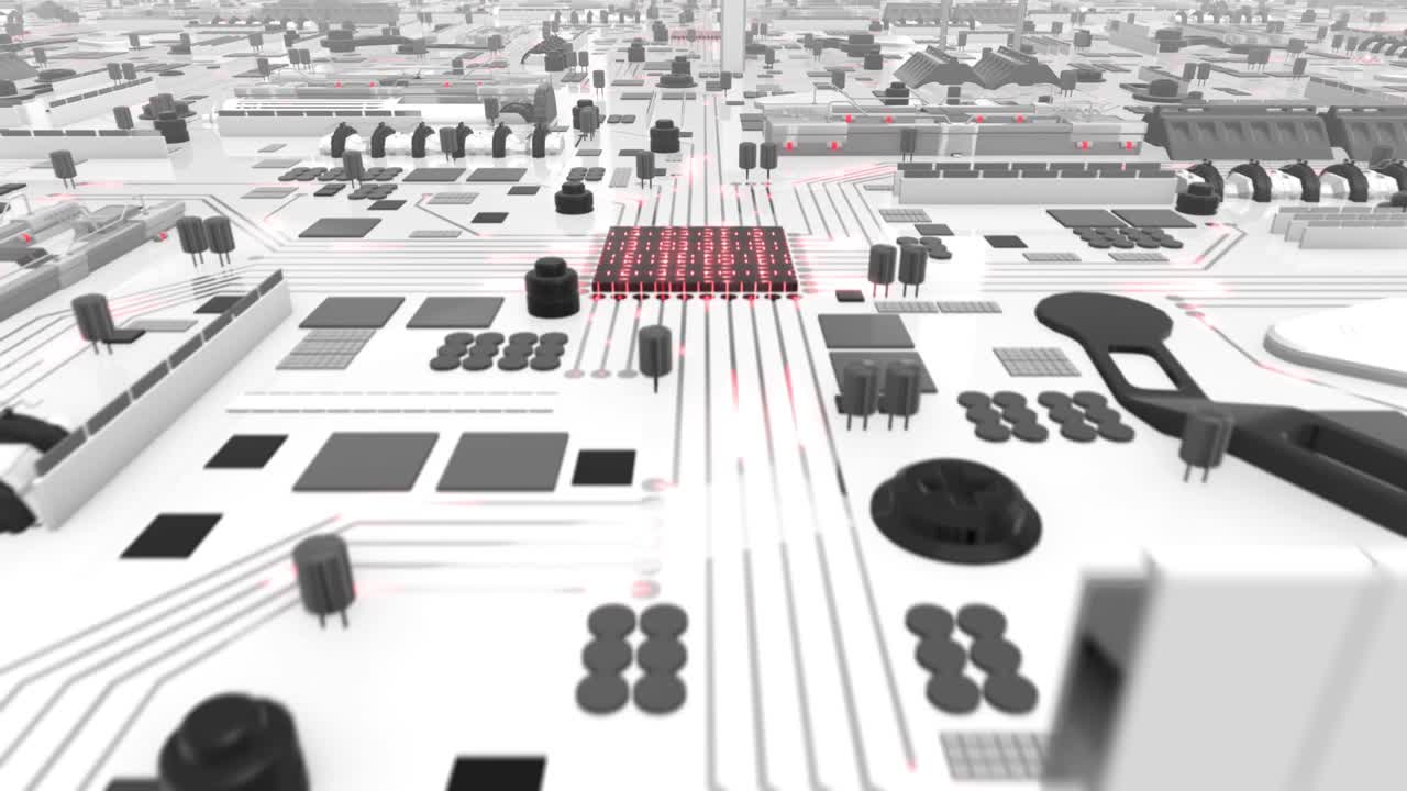 loop de placa base futurista y brillante 4k