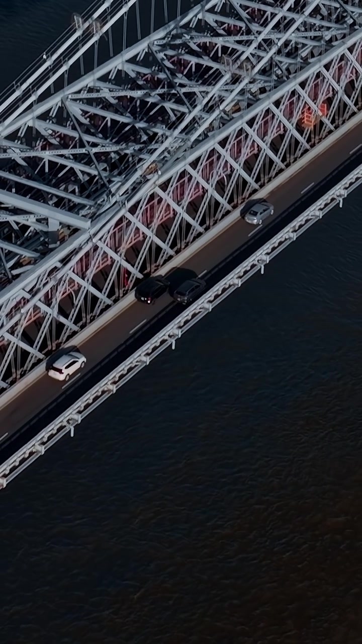 Symmetrical Steel Framework of NYC Bridge