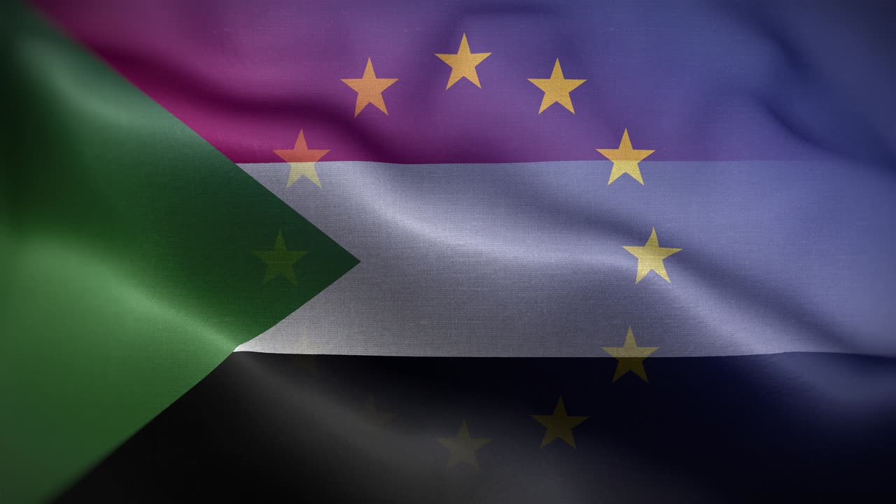 la bandera de la ue en sudán es de fondo 4k