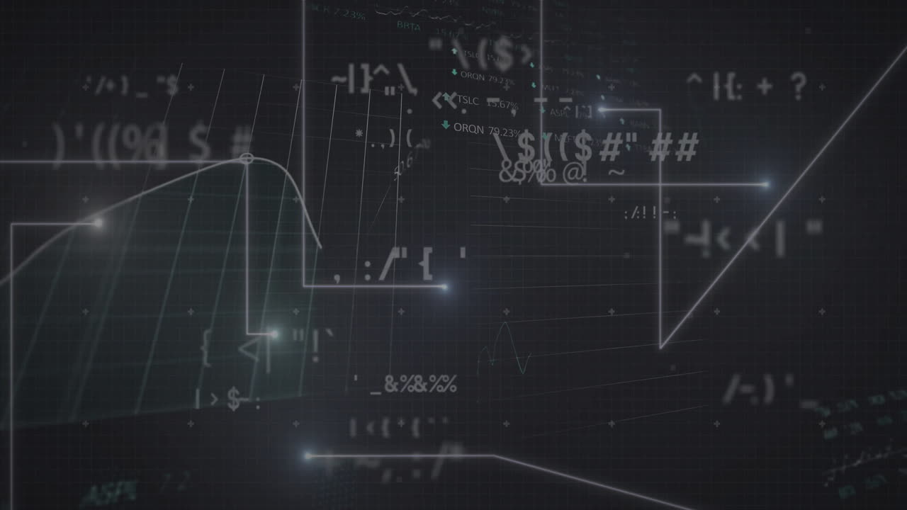 animación de la red de conexiones con puntos de luz sobre el procesamiento de datos