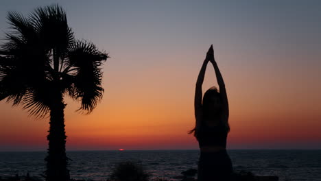 sunset silhouette on the beach