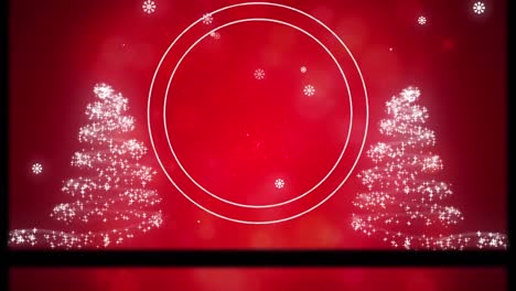 animation of screens moving over christmas trees and circles