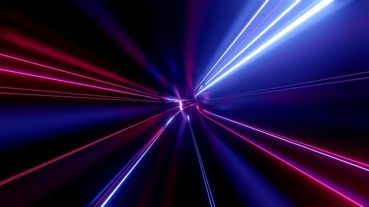 un túnel de alta tecnología abstracto en bucle de 4k con luces de neón, la cámara vuela a través del túnel, las luces de neon púrpura parpadean. fondo de ciencia ficción al estilo de cyberpunk o futuro de alta tecnología. fondo futurista 3