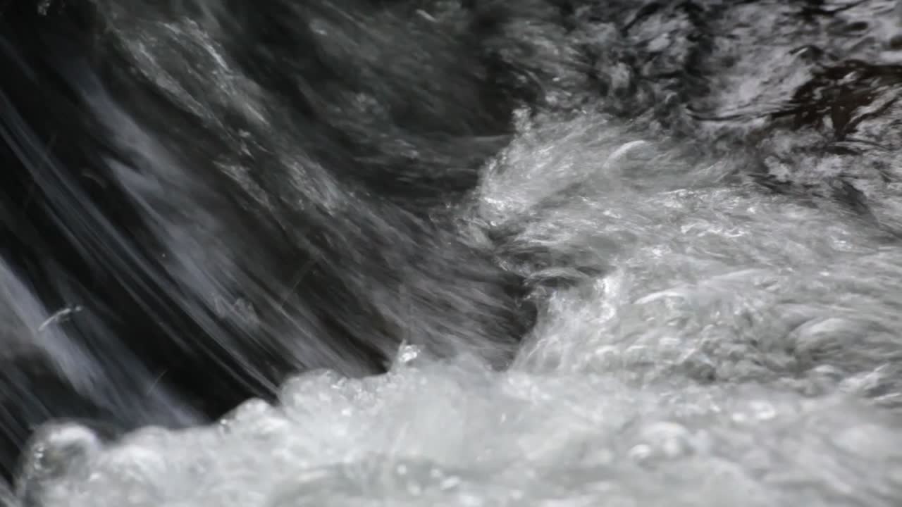 Close up of an abundant river stream splashing
