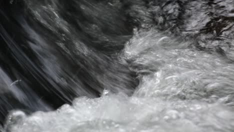 cerca de una abundante corriente de río salpicando