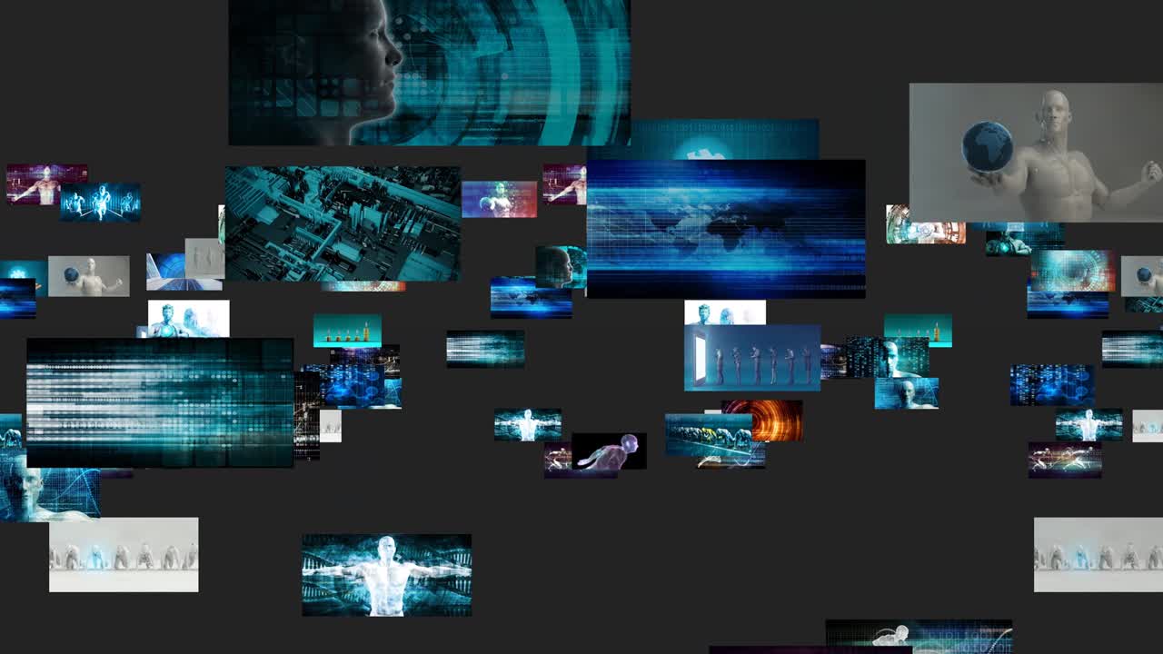 Content Marketing on a Video Wall as Digital Concept