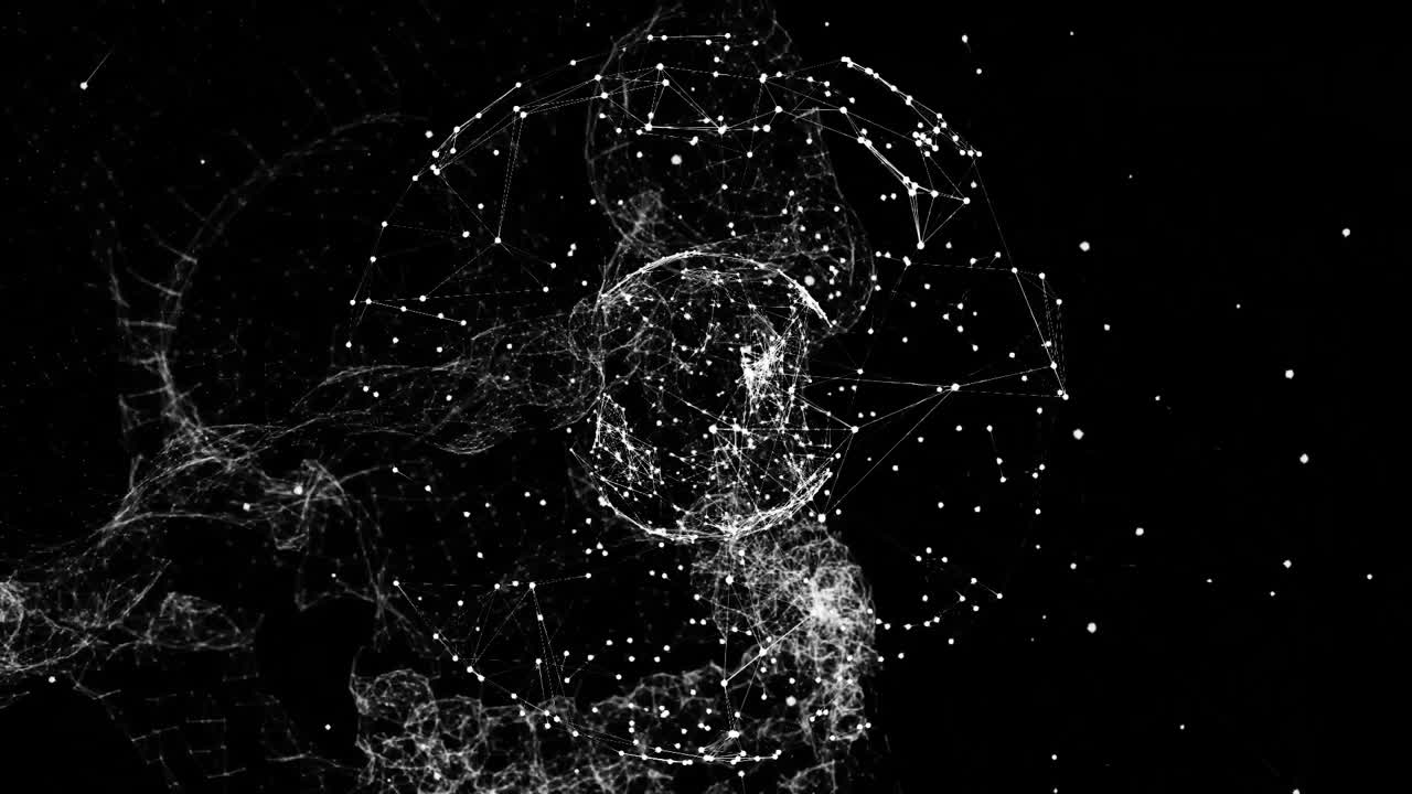 Web of connections forming a globe against black background