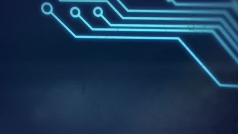 animación de la red de conexiones a través de una placa de circuitos informáticos