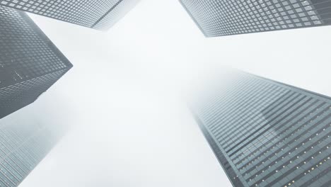 Buildings-on-a-cloudy-day-with-fog-while-panning-to-the-right