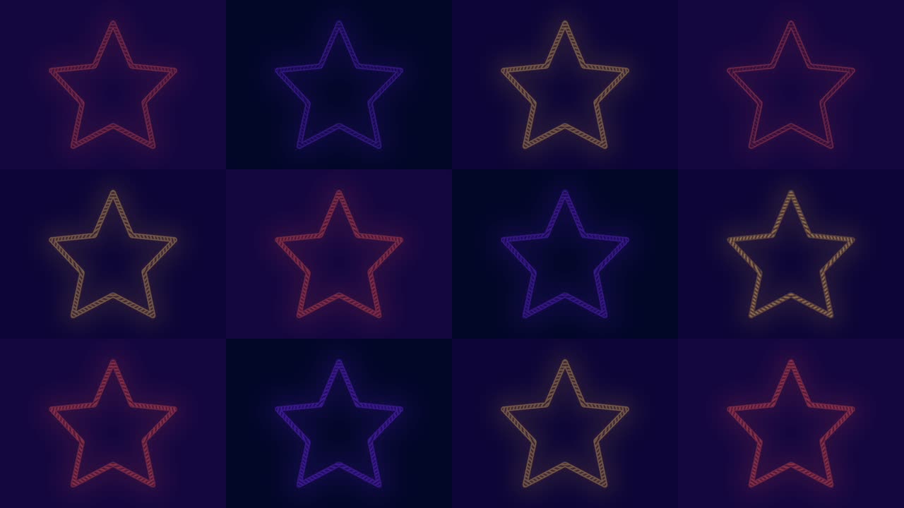 patrón de estrellas retro del arco iris de neón