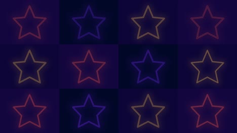 Neon-rainbow-retro-stars-pattern