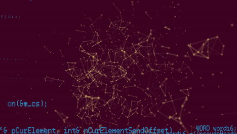 animación del procesamiento de datos y la red de conexiones