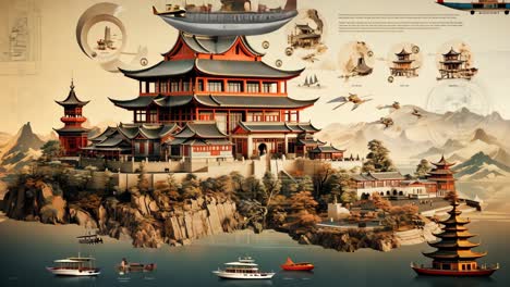 historic temple amid mountains, highlighting traditional design