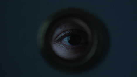 eye peeking through peephole