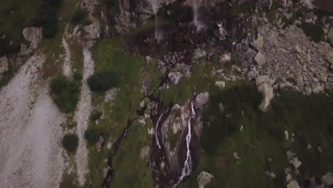 waterfall stein glacier in the urner alps switzerland 4k fast up drone flight