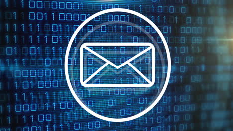 Animation-Der-Binären-Kodierung-Digitaler-Datenverarbeitung-über-Dem-E-Mail-Symbol