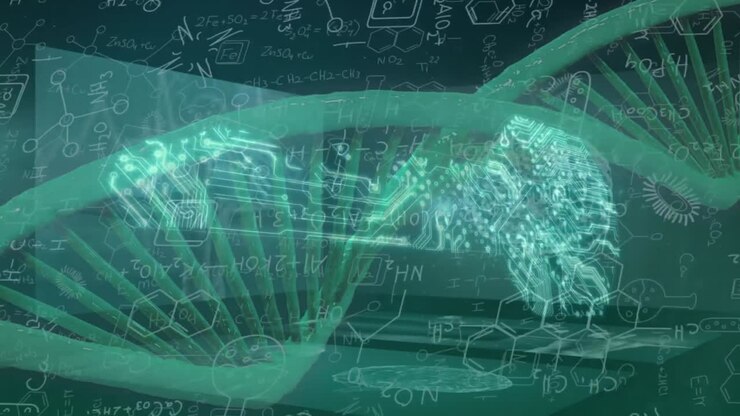 Animation of scope scanning and data processing over dna strand