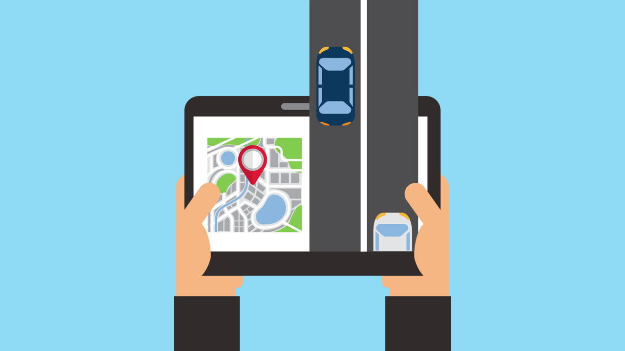 tableta con aplicación de tecnología gps