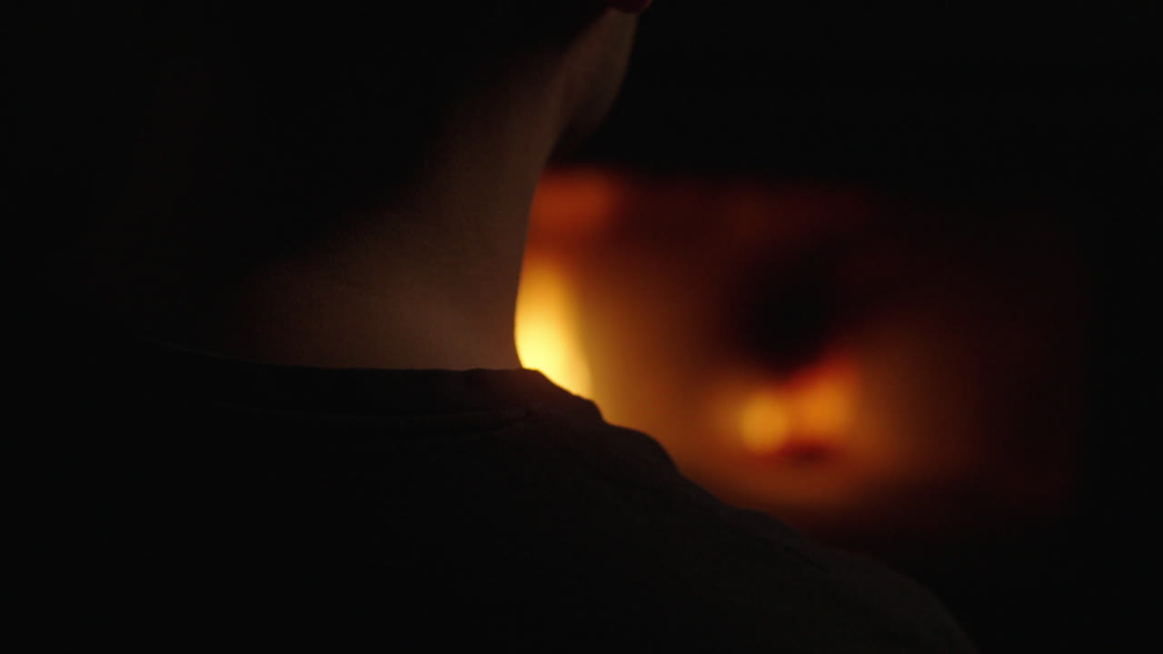 Person watching a fire