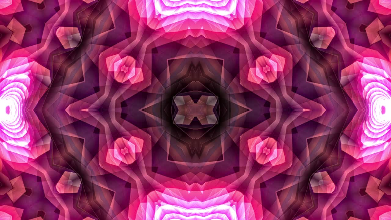 abstract hermoso colorido trippy caleidoscopio patrón de secuencia de bucle animación visual mandala geometría espiritual luz. bucle sin costuras 4k. hermoso adorno brillante para el título, espectáculo de escenario de bucle dj vj.