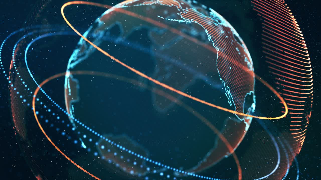 Virtual Globe Futuristic Earth Hologram Seamless Loop Motion Background