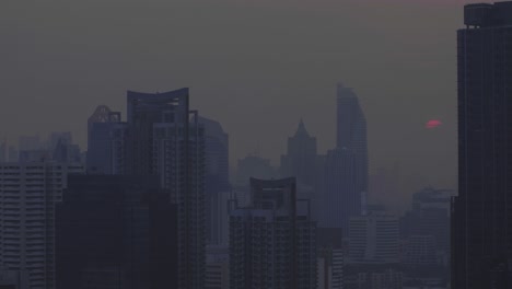 일몰 시 방콕 스카이라인 타임랩스