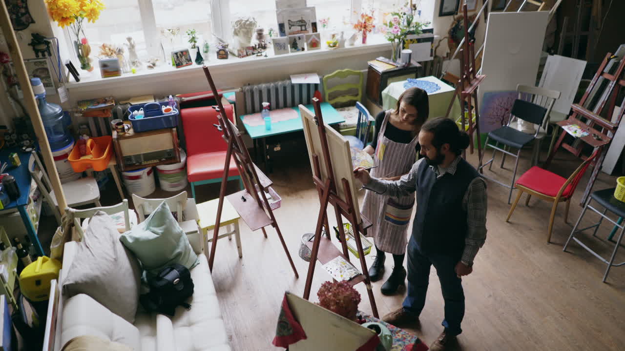 Art Class in a Painting Studio